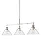 Golden Lighting Orwell 3-Light Linear Pendant with Clear Glass Shade in Chrome, , large