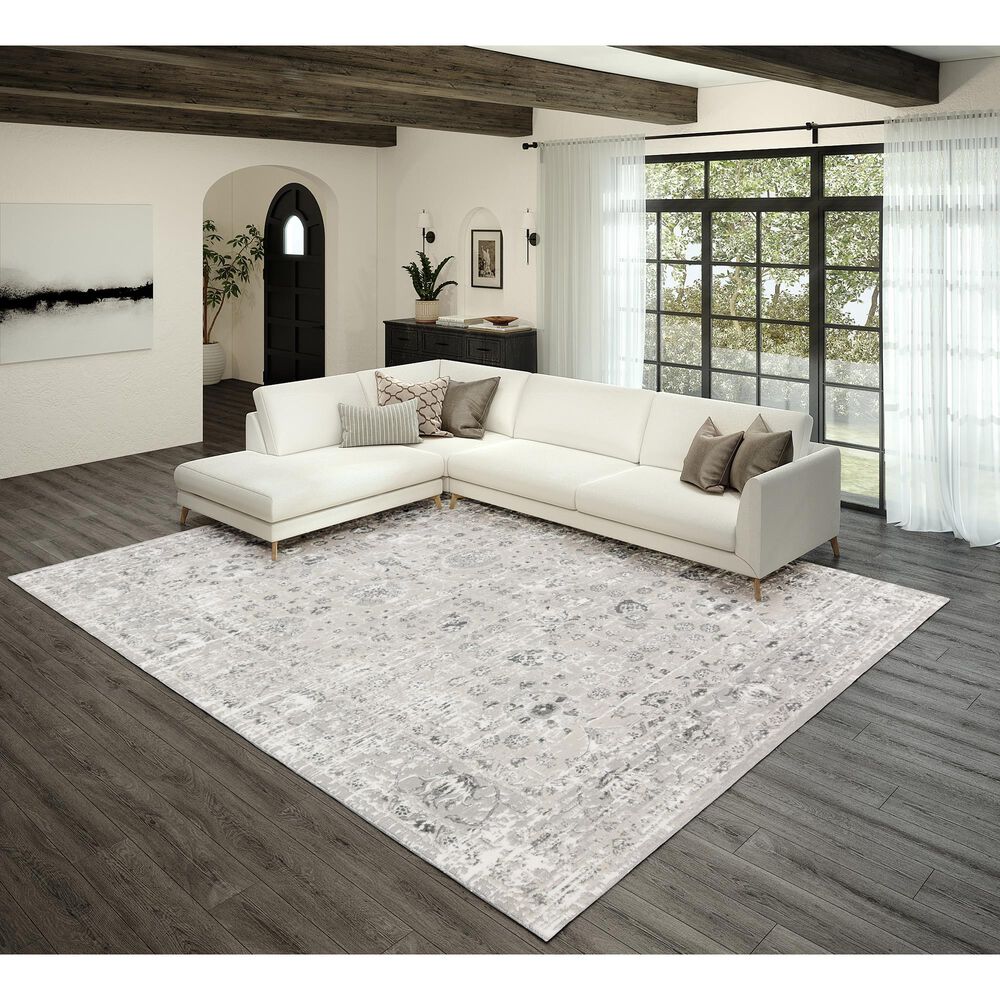 Dalyn Rug Company Rhodes Oriental 5&#39;1&quot; x 7&#39;5&quot; Silver Area Rug, , large