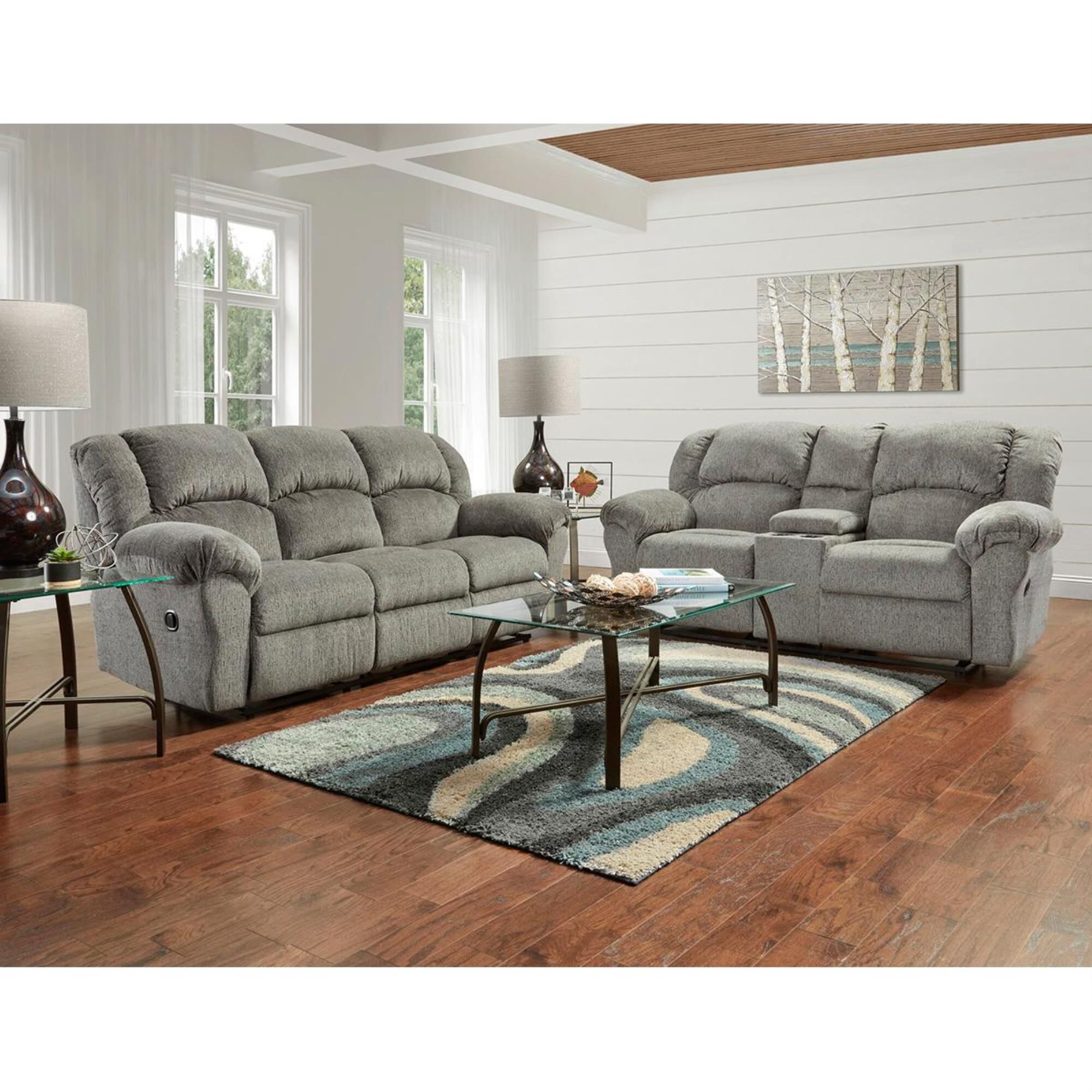 Arapahoe Home Manual Reclining Sofa in Allure Grey NFM