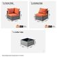 HOMLUX 5-Piece Patio Conversation Set with Two Ottomans in Orange Red, , large