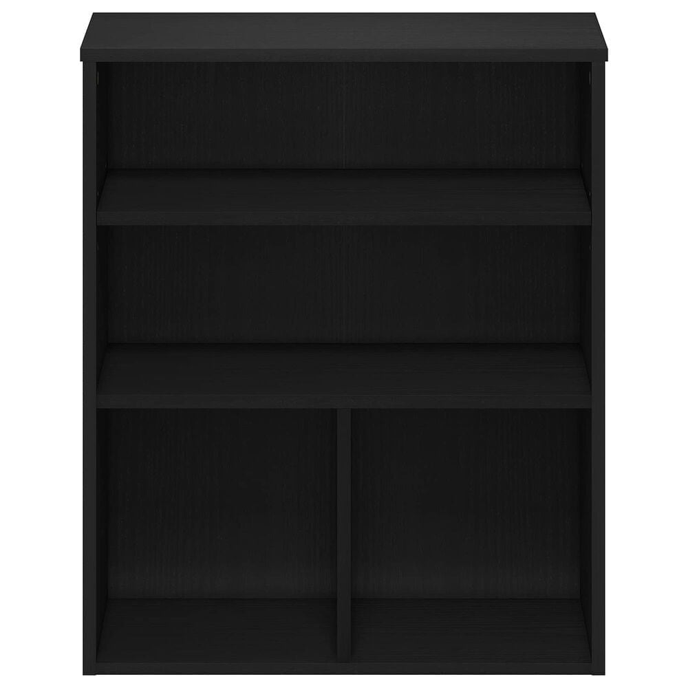 HOMLUX 3-Tier Display Bookcase with Adjustable Shelves in Black Oak, , large