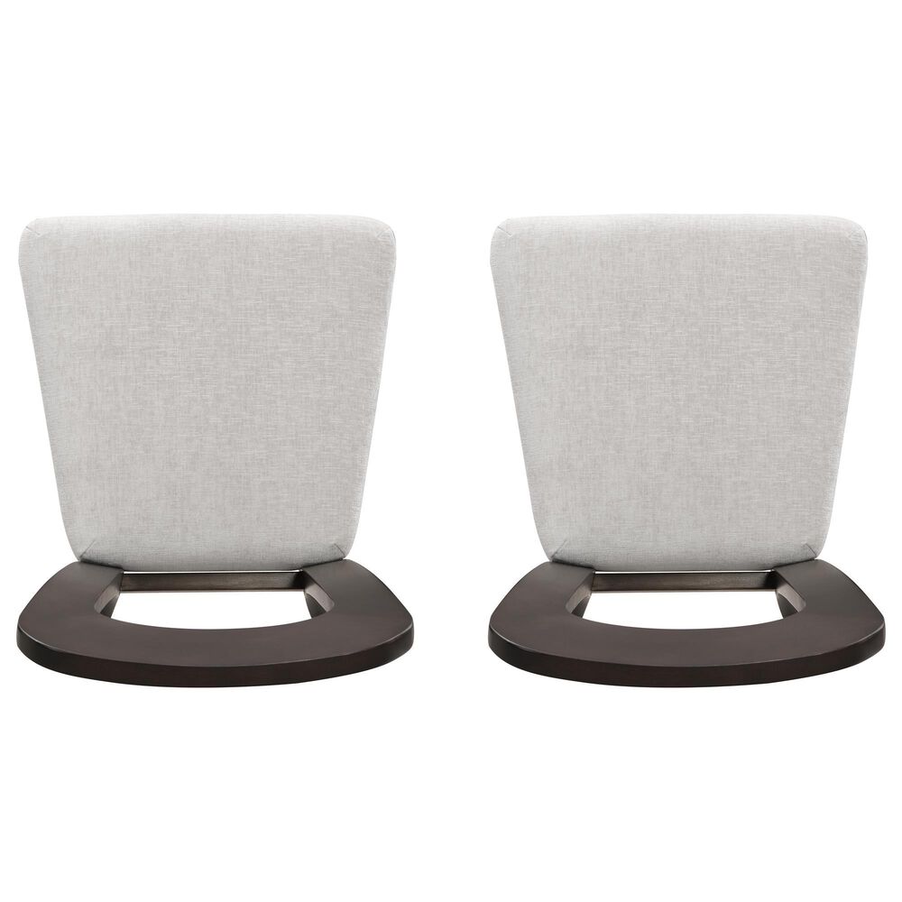 Hearth and Haven Upholstered Side Chair with Gray Cushion in Dark Brown &#40;Set of 2&#41;, , large