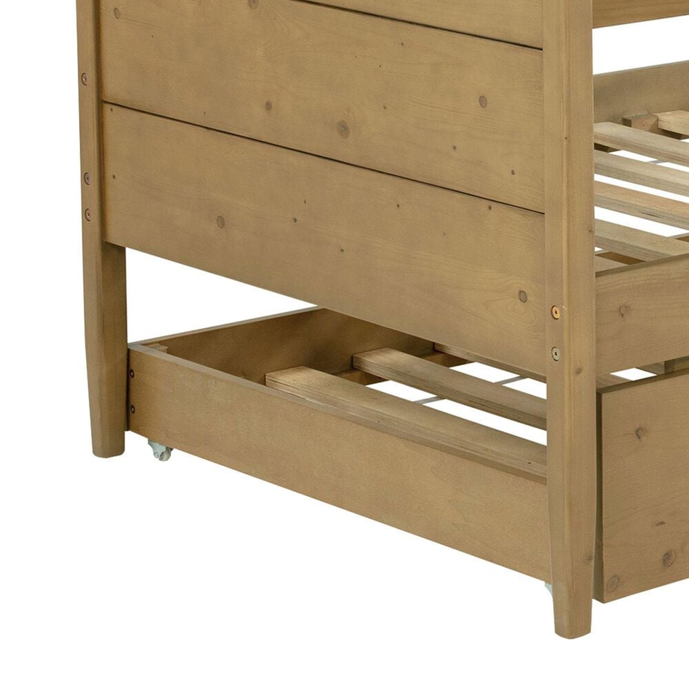 Coaster Calinda Twin Daybed with Trundle in Warm Natural Brown, , large
