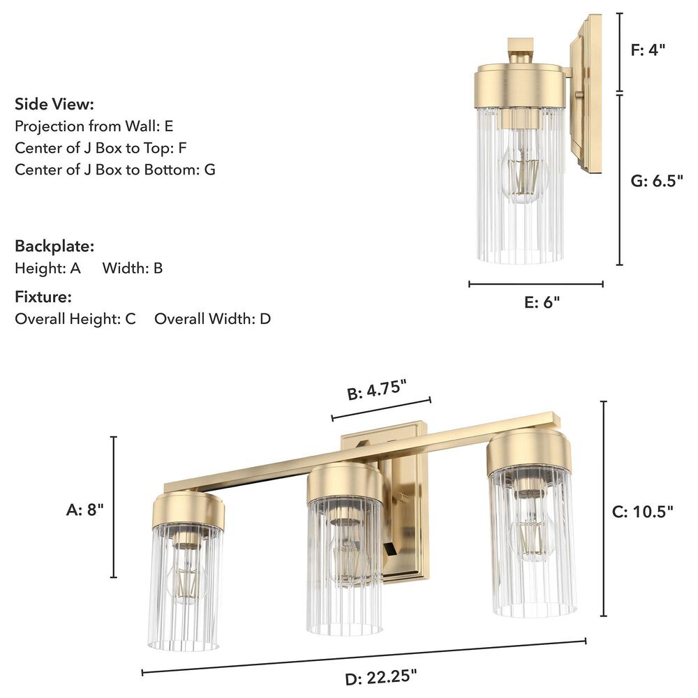 Hunter Gatz 3-Light Vanity in Alturas Gold, , large