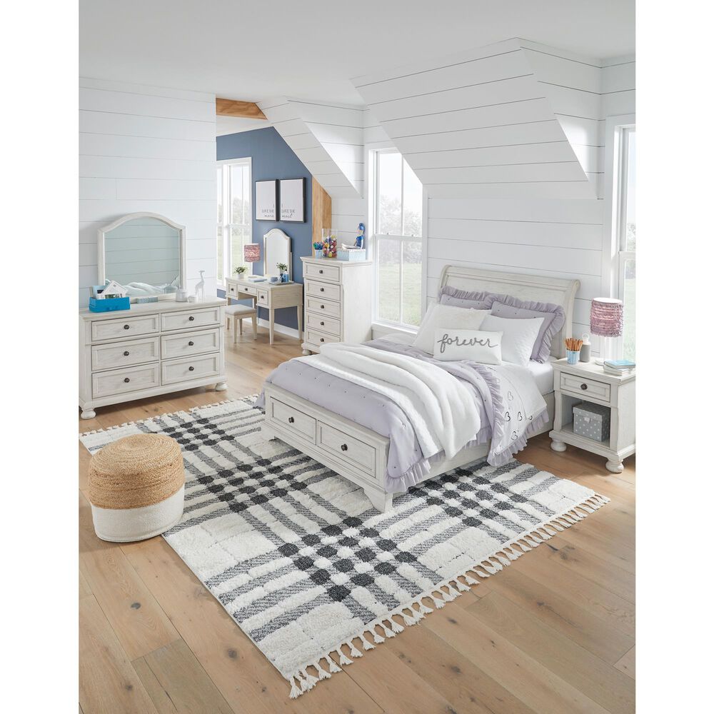 Ashley Robbinsdale Full Storage Sleigh Bed in Antique White, , large