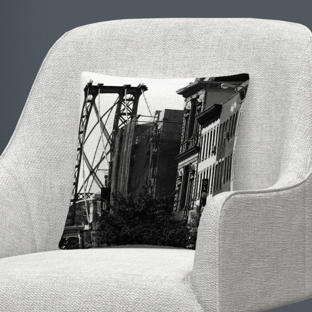 Timberlake Yale Gurney 'Williamsburg Bridge' 16 x 16 Decorative Throw Pillow, , large