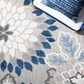 Safavieh Cabana 6"7" Round Grey and Blue Area Performance Rug, , large