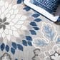 Safavieh Cabana 6"7" Round Grey and Blue Area Performance Rug, , large