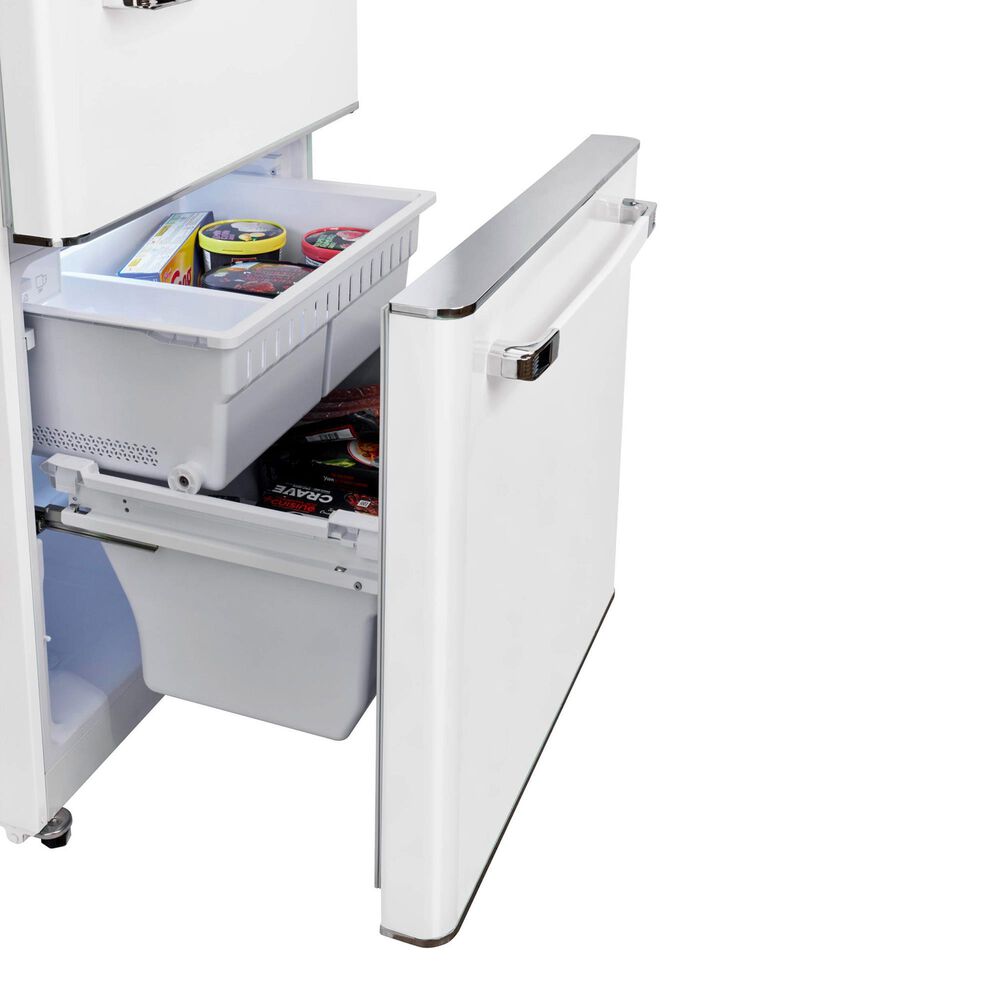 Unique Appliances Classic Retro 18 Cu. Ft Bottom Freezer Refrigerator in Marshmallow White, , large