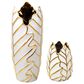 Sagebrook Home 7.75" Leaf Vase in White and Gold, , large