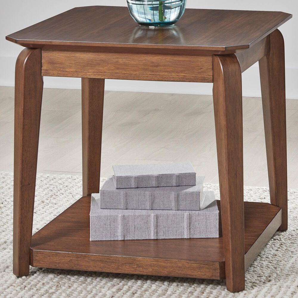 Ashley Trenmour Square End Table in Medium Brown, , large