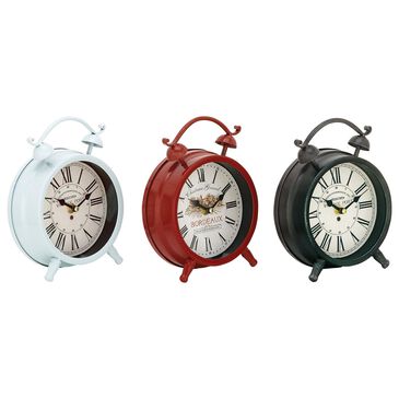 Maple and Jade 6" x 8" Table Clock in Black, Red, and White (Set of 3), , large
