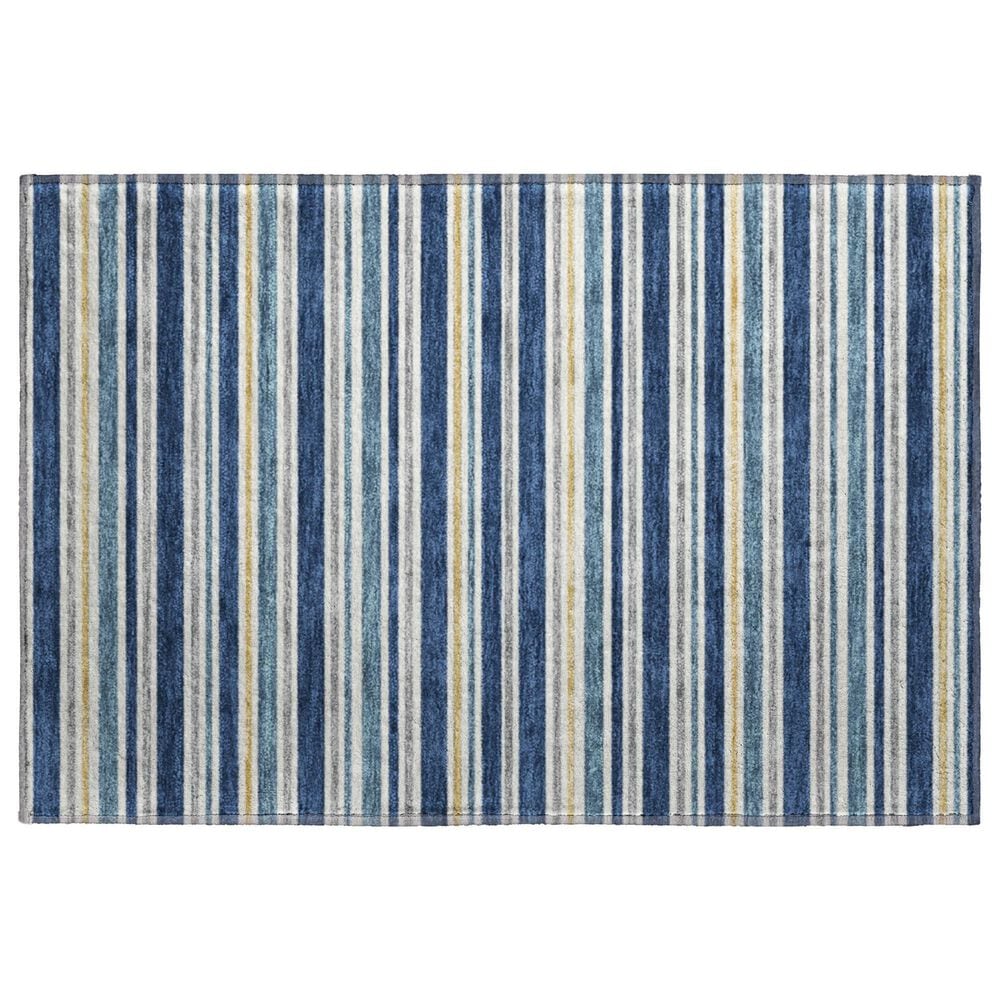Dalyn Rug Company Soft Essentials Striped Navy 1"8" x 2"6" Indoor/Outdoor Area Rug, , large