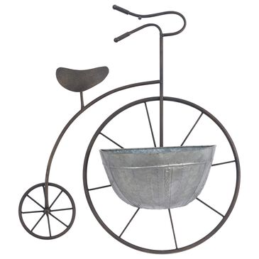 Maple and Jade Industrial Plantstand in Distressed Grey and Rusted Brown, , large