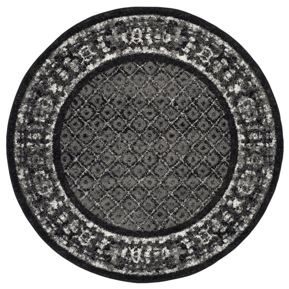 Safavieh Adirondack ADR110A-6R 6" x 6" Black/Silver Round Rug, , large