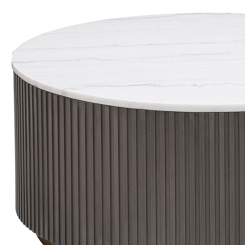 Pacific Landing Jason Coffee Table in White, Charcoal and Brushed Gold, , large