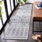 Safavieh Bermuda 2" x 8" Cream and Navy Indoor/Outdoor Area Performance Rug, , large