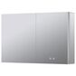 Lexora Home Corsica 40" x 28" LED Mirror Medicine Cabinet with Defogger in Aluminium, , large