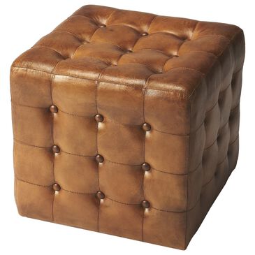 Butler Loft Leon Leather Ottoman in Brown, , large