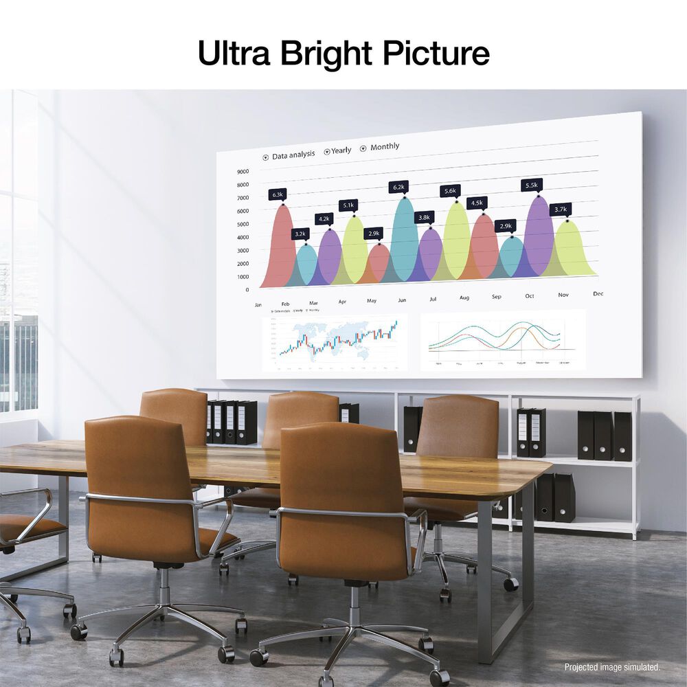 Epson EpiqVision Flex CO-FH02 Full HD 1080p Smart Streaming Portable Projector, 3-Chip 3LCD, Android TV, Bluetooth in White, , large