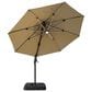 Furniture of America Zora 10" LED Bulb Double Top Octagon Patio Umbrella with Base in Beige, , large