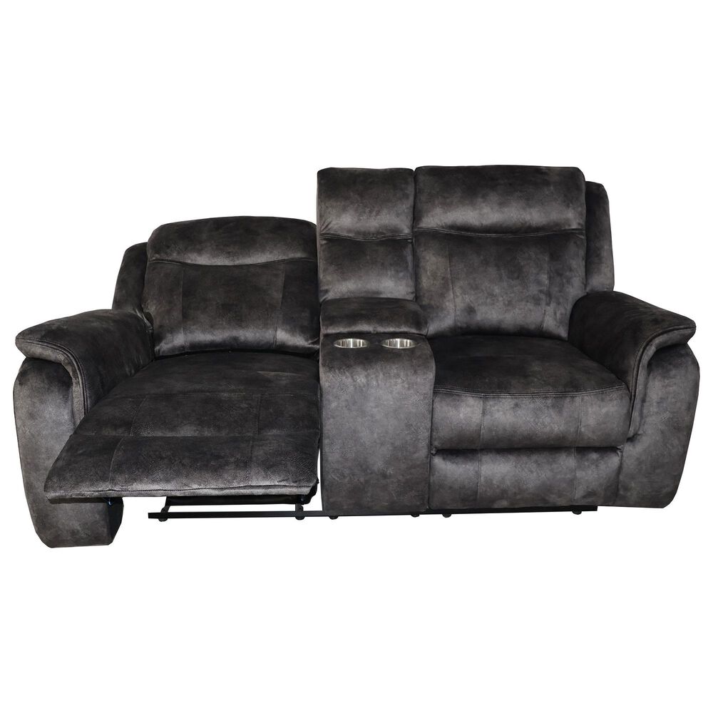New Heritage Design Park City Manual Reclining Loveseat in Slate, , large