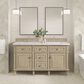 James Martin Vanities Lorelai 60" Double Vanity in Whitewashed Oak with 3 cm Ethereal Noctis Quartz Top, , large