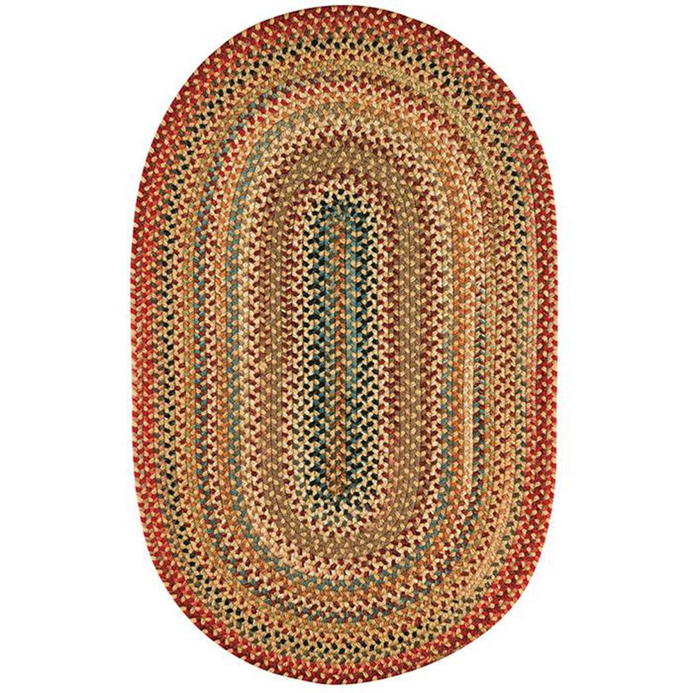 Capel Americana 0346-100 8" x 11" Light Gold Oval Area Rug, , large