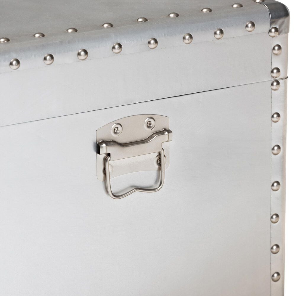 Baxton Studio Serge Storage Trunk in Silver, , large