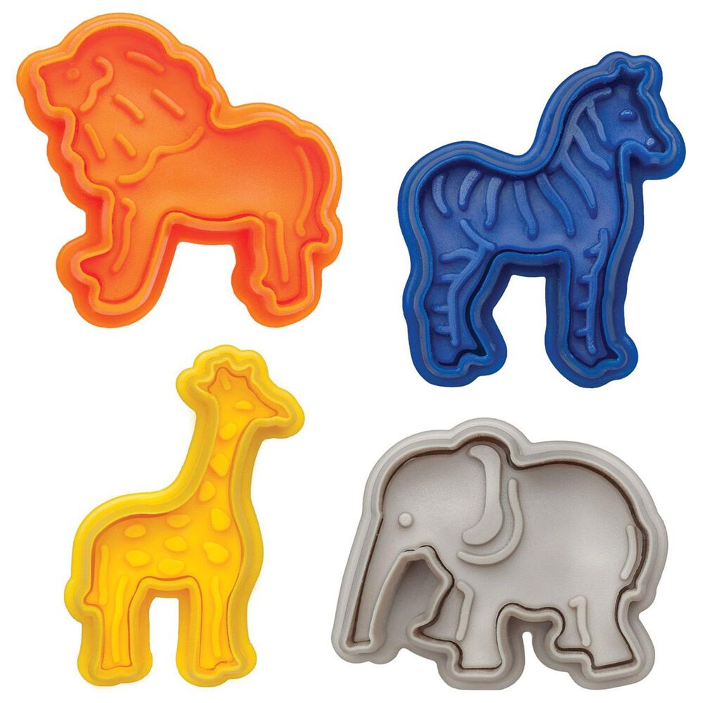Mrs. Anderson&#39;s Baking Animal Cracker Cookie Cutters in Blue, Orange and Yellow &#40;Set of 4&#41;, , large
