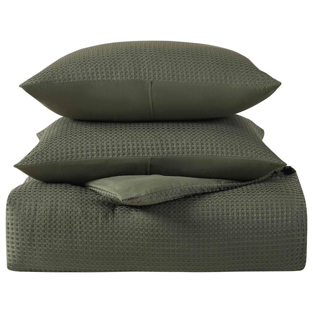 Trade Linker 3-Piece Queen Waffle Down Alternative Comforter Set in Sage, , large