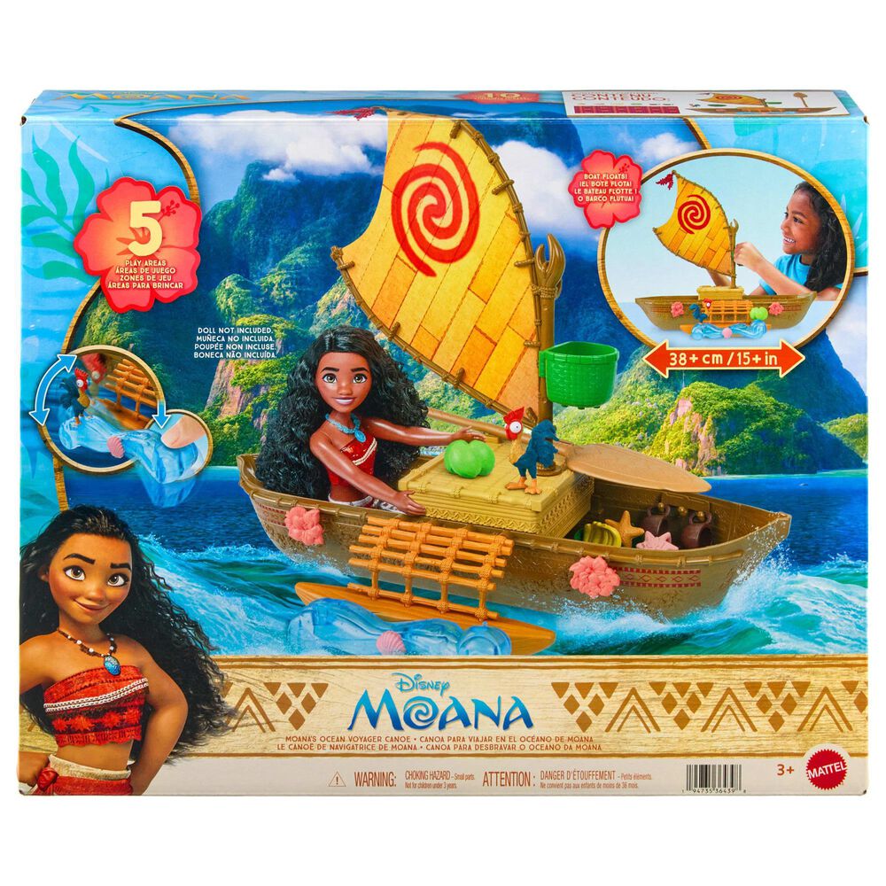 Disney Princess Moana Floating Ocean Voyager Canoe Boat Set, , large