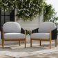 Hearth and Haven Grotta Outdoor Club Chair with Light Teak Frame in Gray (Set of 2), , large
