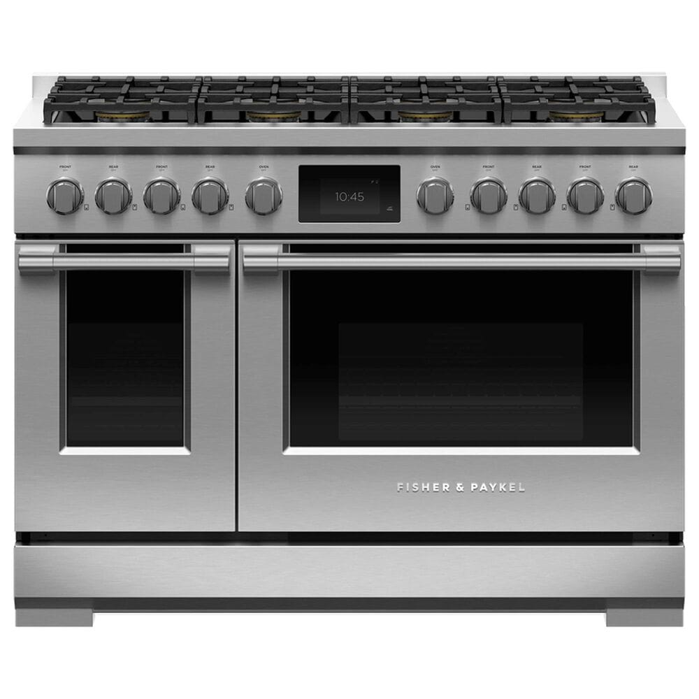Fisher and Paykel 48" Professional Dual Fuel Range with 8 Burners and Natural Gas in Stainless Steel, , large