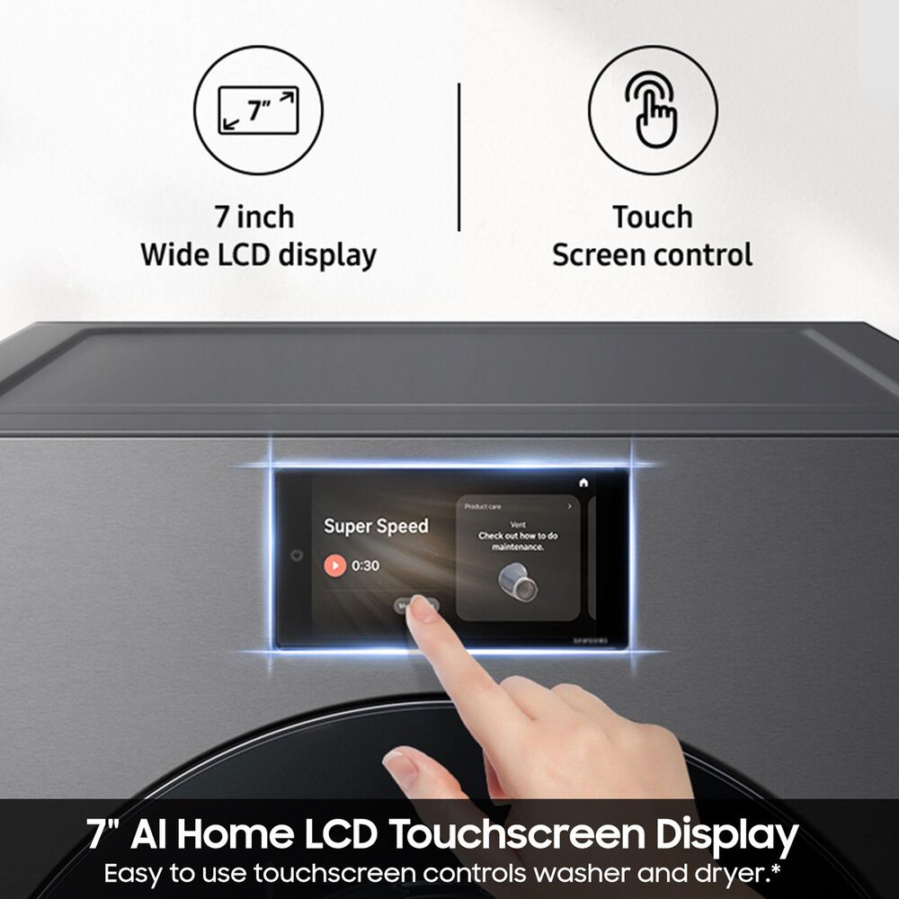 Samsung Bespoke 7.6 Cu. Ft. Ultra Capacity Front Load Electric Dryer with AI Home and AI OptiDry+ in Dark Steel, , large