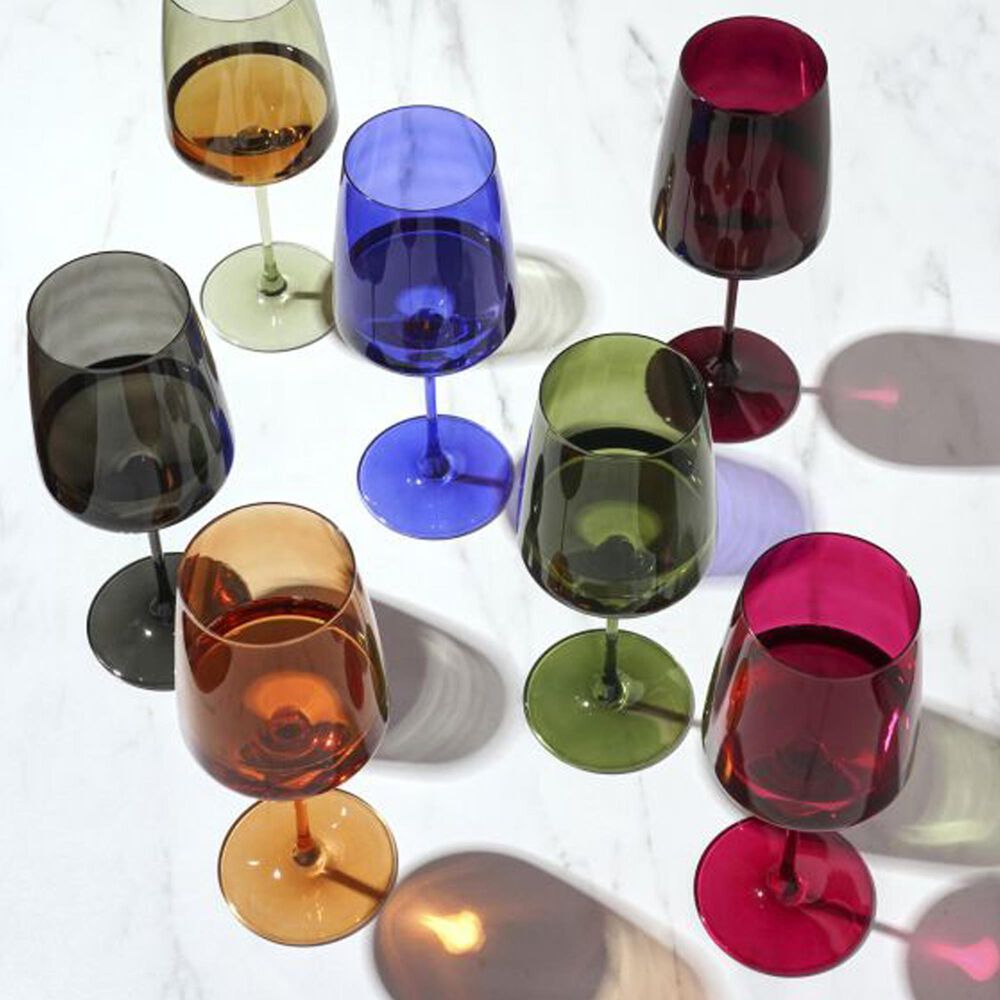 True Brands Reserve Nouveau Crystal Wine Glasses in Seaside &#40;Set of 4&#41;, , large