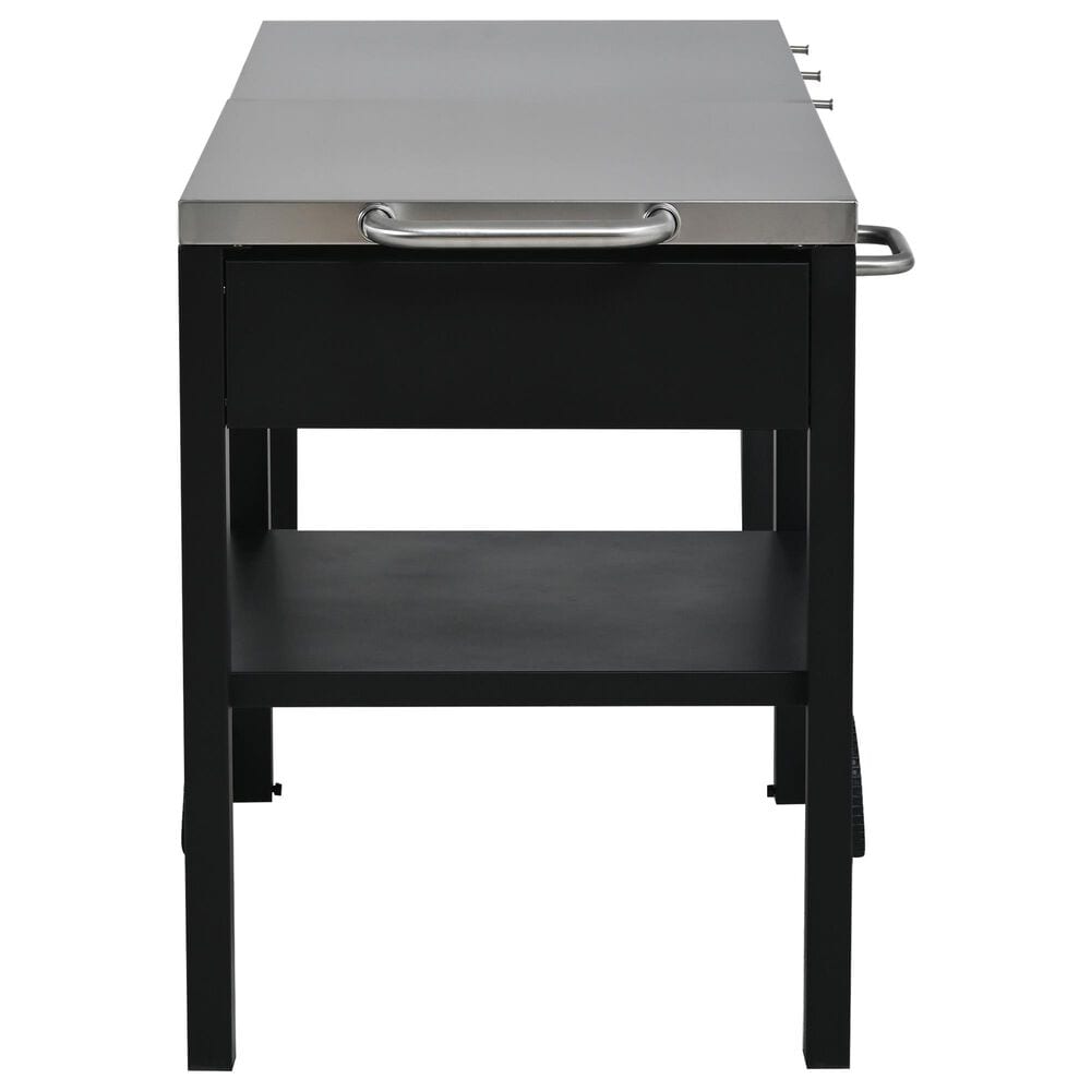 Hearth and Haven Outdoor Foldable Kitchen Cart with Side Table in Black, , large