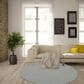 Nourison Courtyard Ivory and Aqua 6" Round Indoor/Outdoor Area Rug, , large