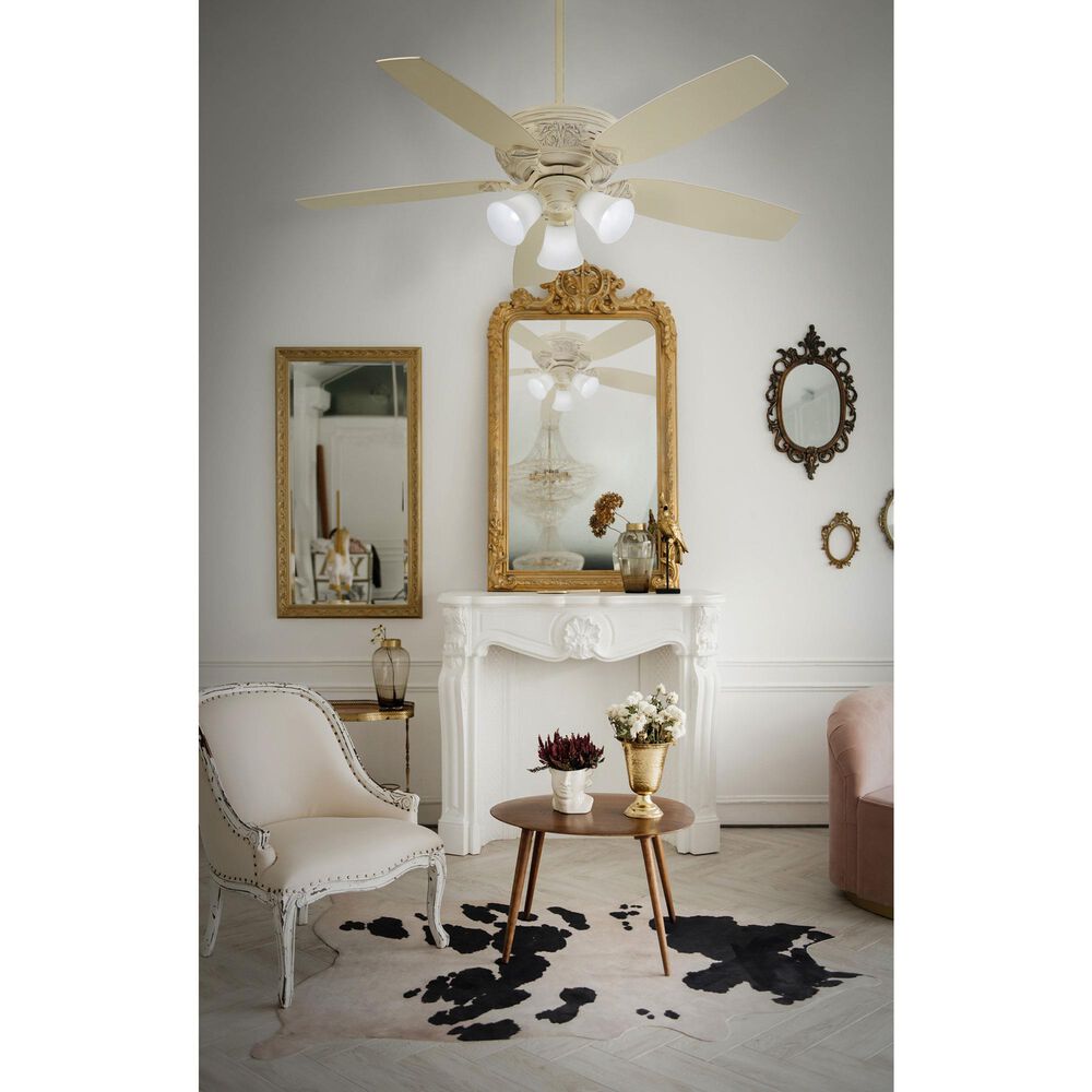 Minka-Aire Classica 54" Ceiling Fan with LED Light in Provencal Blanc, , large