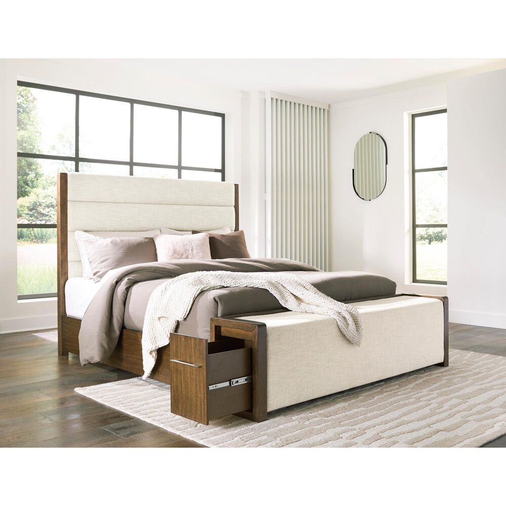 Ashley Marxmore California King Upholstered Storage Panel Bed in Brown, , large