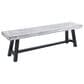 Hearth and Haven 63" Dining Bench in Light Grey Sandblast and Black Rustic, , large
