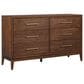 Riva Ridge Jasper 3 Piece California King Upholstered Panel Bedroom Set in Modern Walnut, , large