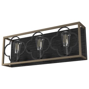 Hunter Gablecrest 3-Light Vanity in French Oak and Rustic Iron, , large