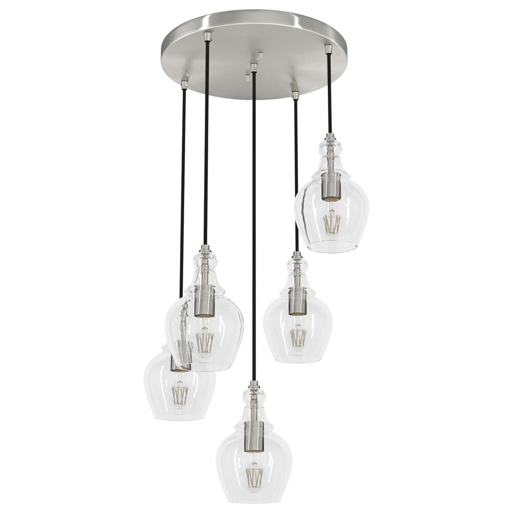 Hunter Maple Park 5-Light Cluster in Brushed Nickel, , large