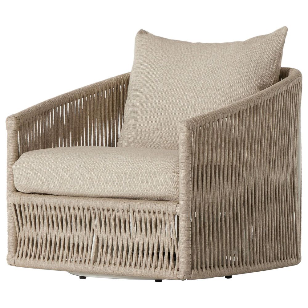 Four Hands Solano Porto Outdoor Swivel Chair in Faye Sand, , large
