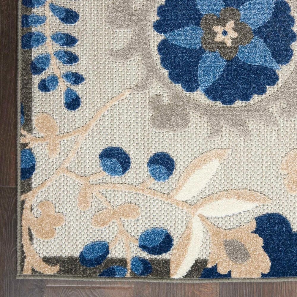 Nourison Aloha 2&#39;8&quot; x 4&#39; Natural and Blue Indoor/Outdoor Area Rug, , large