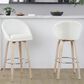 LumiSource Matisse 30" Swivel Barstool with Cream Fabric Upholstery in Whitewashed and Chrome (Set of 2), , large