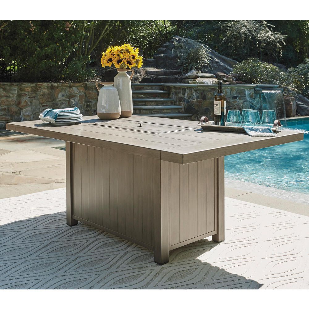 Signature Design by Ashley Windon Barn Fire Pit Table in Brown, , large