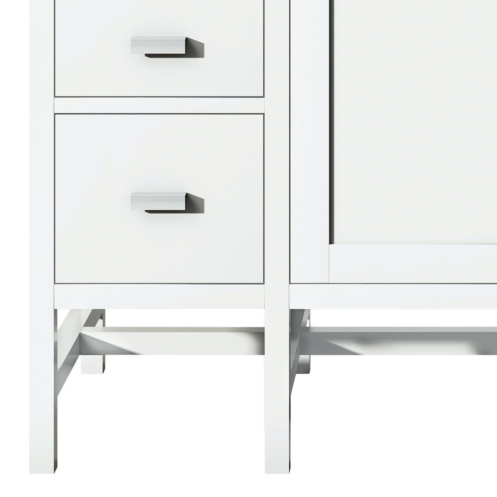 James Martin Vanities Addison 48" Single Bathroom Vanity in Glossy White with 3 cm Victorian Silver Quartz Top and Rectangular Sink, , large