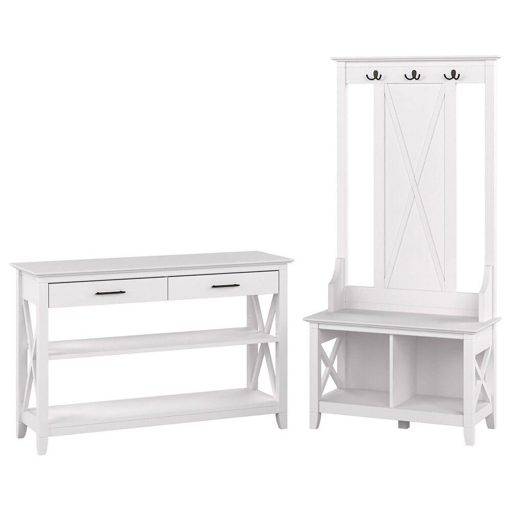 Bush Key West 3 Piece Entryway Storage Set in Pure White Oak, , large